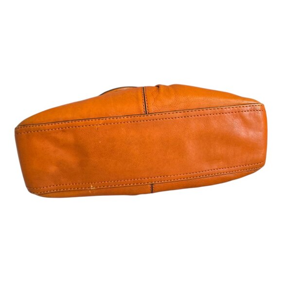 Antonio Melani Genuine Leather Handbag Purse Honey Brown Double Handle 14" x 10" - Picture 7 of 14